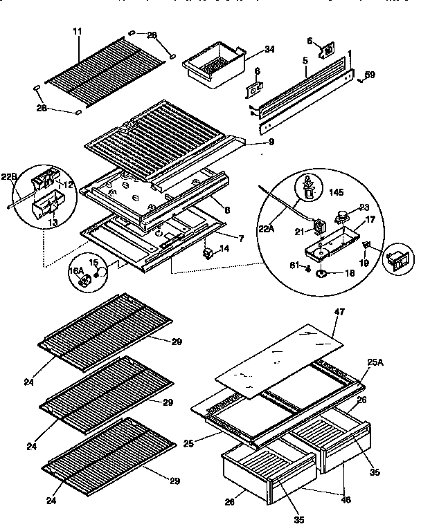 SHELVES AND ACCESSORIES