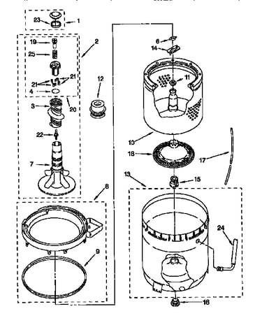 Agitator, basket and tub