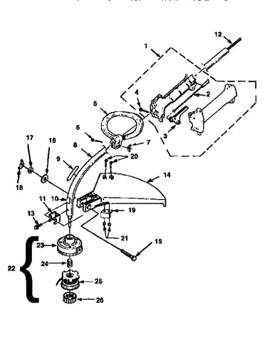 Handle and stringhead assembly