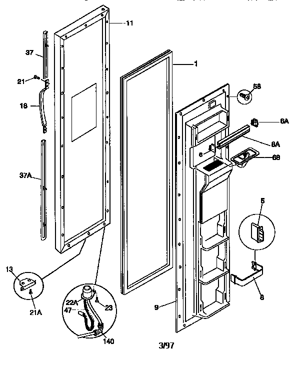 Freezer door