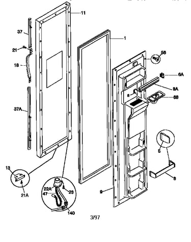 Freezer door