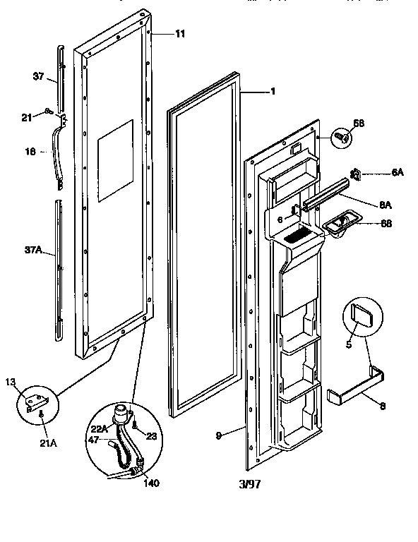 Freezer door