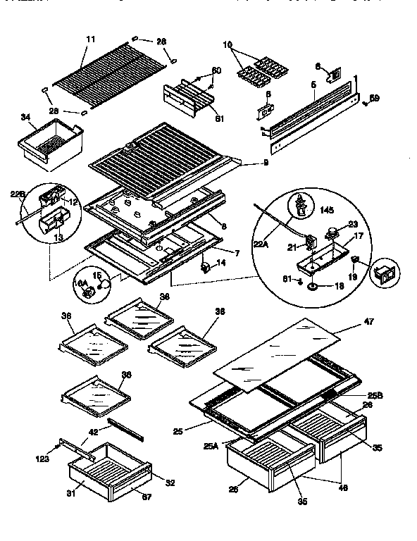 Shelving and drawers