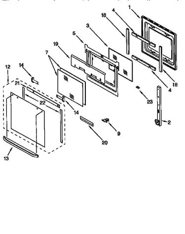 Upper oven door
