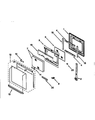Upper oven door