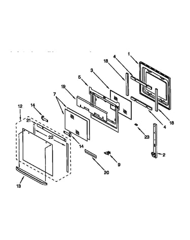 Upper oven door
