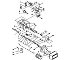 Whirlpool ED22PQXDN04 motor and ice container diagram