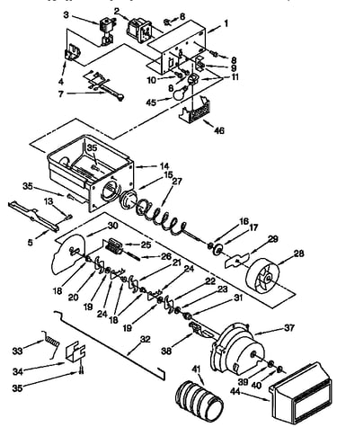 Motor and ice container