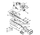 Whirlpool ED22DQXEW03 motor and ice container diagram