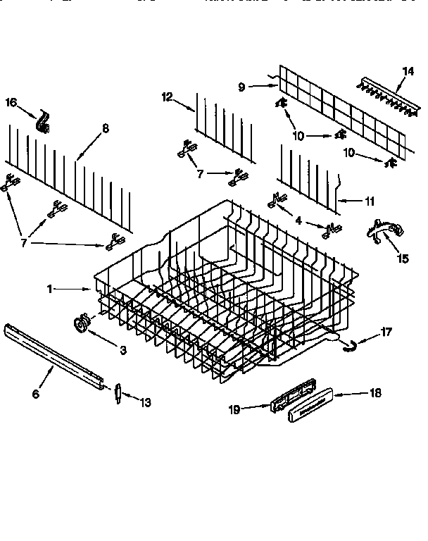 Upper rack and track