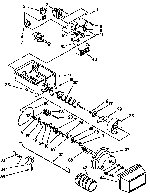 MOTOR AND ICE CONTAINER