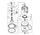 Kenmore 11027812691 agitator, basket and tub diagram