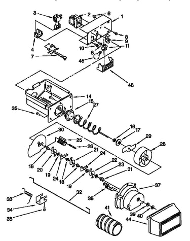 Motor and ice container