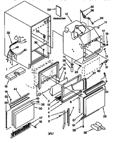 Cabinet liner and door