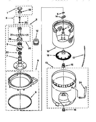 Agitator, basket and tub