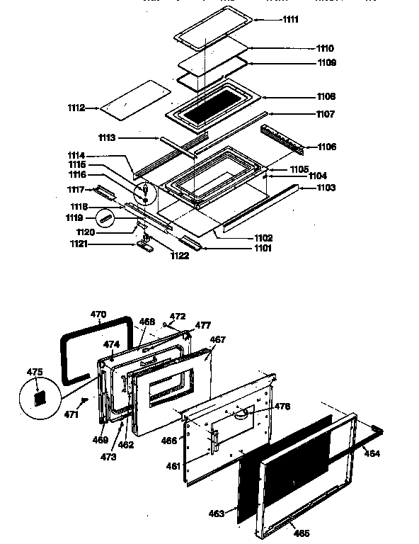 UPPER & LOWER OVEN DOOR