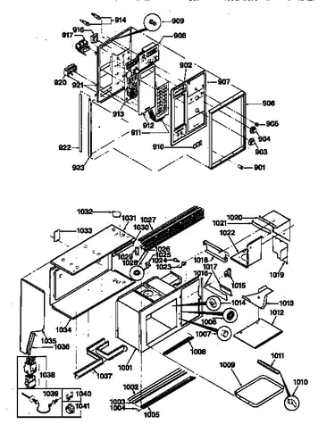 Upper control panel & oven body