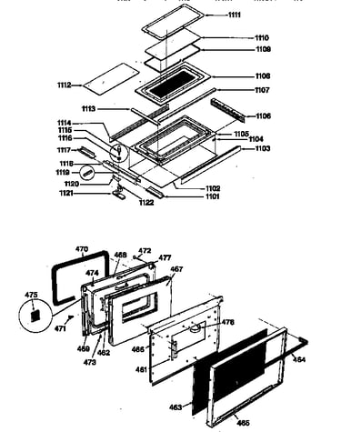 Upper & lower oven door