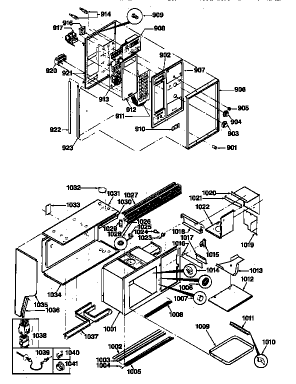 Upper control panel & oven body