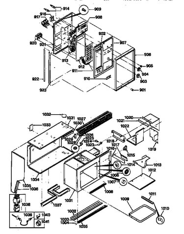 Upper control panel & oven body