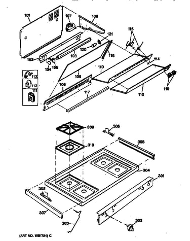 Backsplash & cooktop