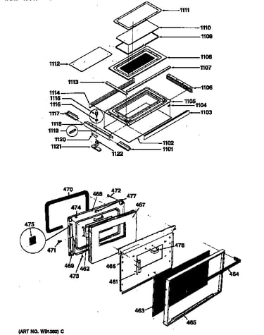 Upper & lower oven door