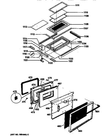 Upper & lower oven door