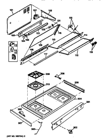 Backsplash & cooktop