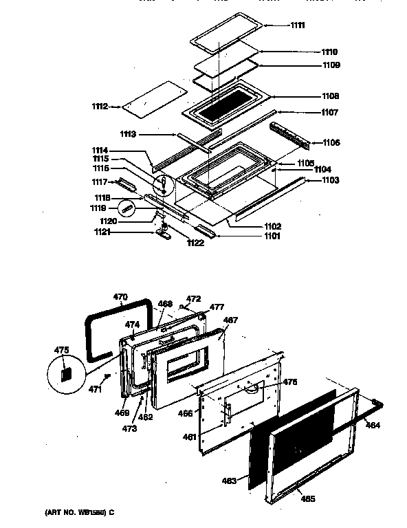 UPPER & LOWER OVEN DOOR