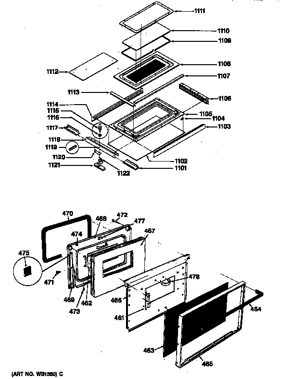 UPPER & LOWER OVEN DOOR
