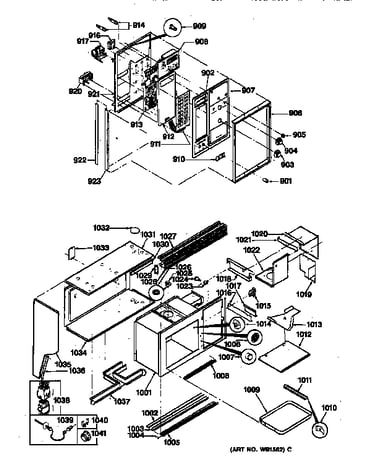 Upper control panel & oven body