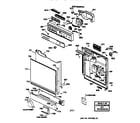 GE GSC1200T01WH escutcheon & door assembly diagram