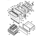 GE JBP90AV2 door & drawer parts diagram