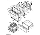 GE JBP90AW1 door & drawer parts diagram
