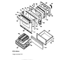 GE JBP90GW1 door & drawer parts diagram