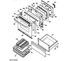 GE JBP95GW1 door & drawer parts diagram