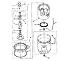 Kenmore 11026622691 agitator, basket and tub diagram