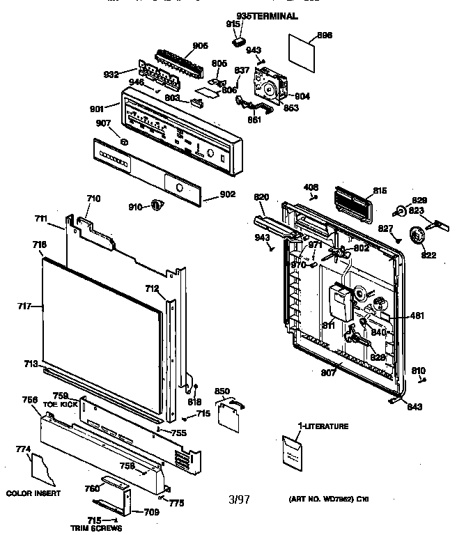 Escutcheon & door assembly