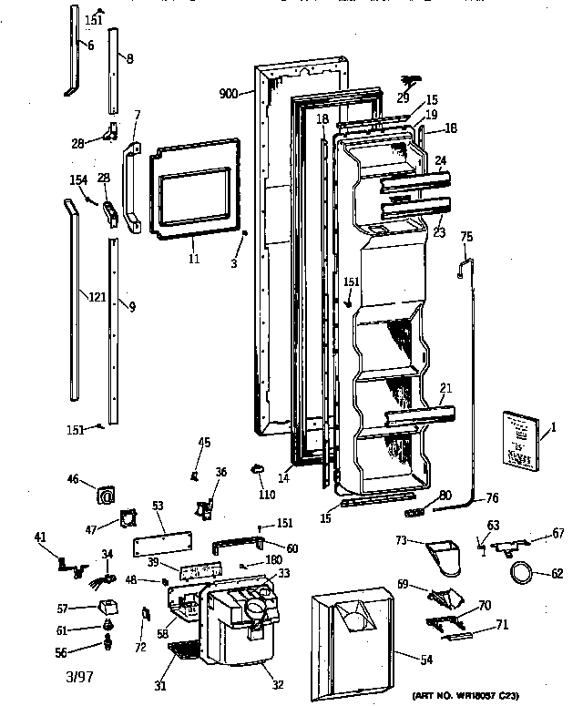 Freezer door
