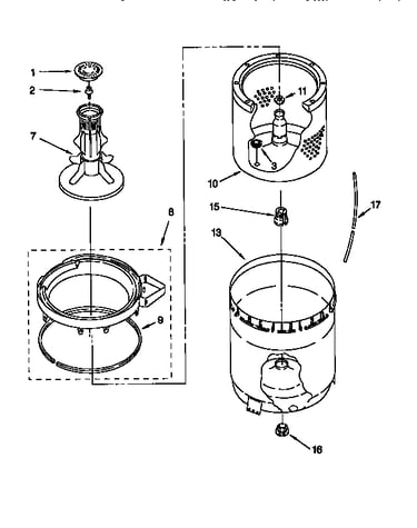 Agitator, basket and tub