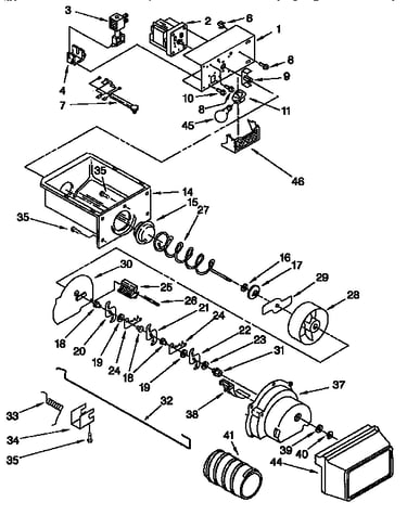 Motor and ice container