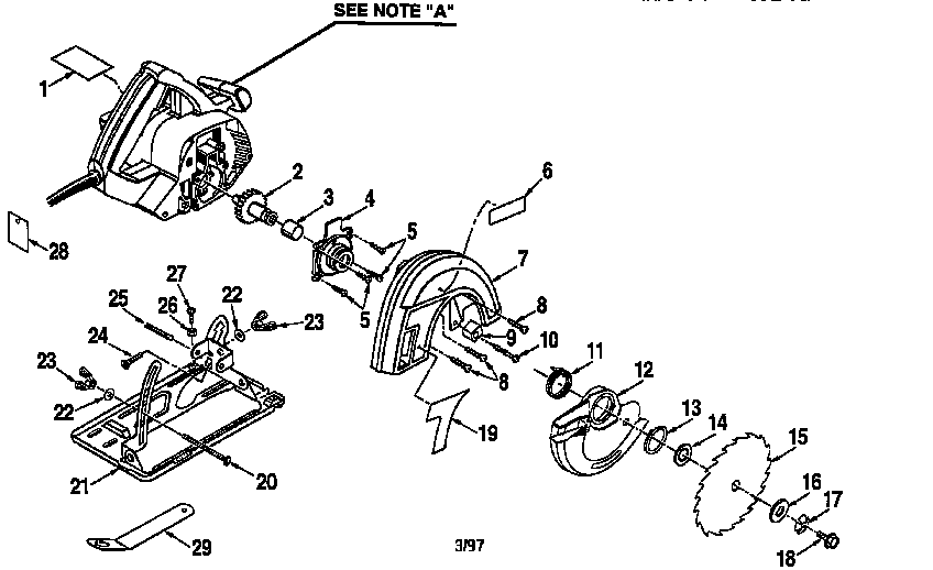 Base and blade assembly