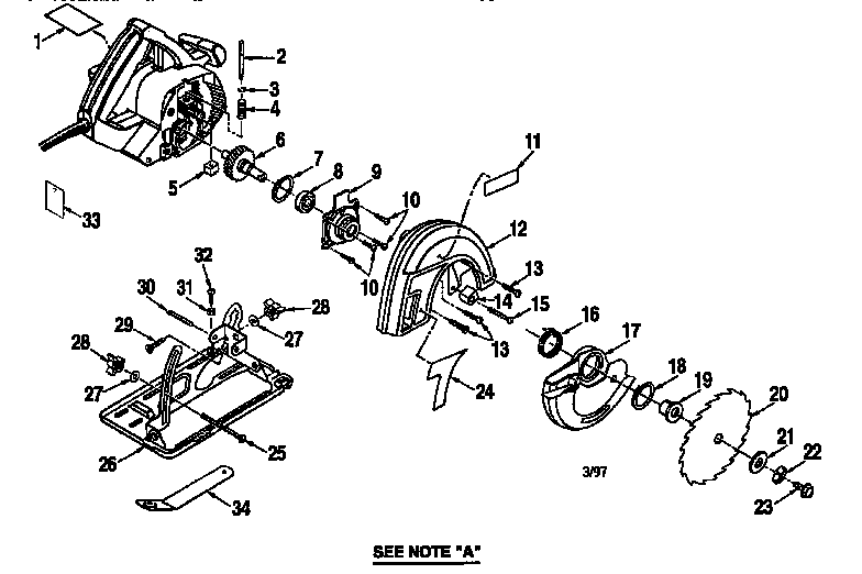 Base and blade assembly