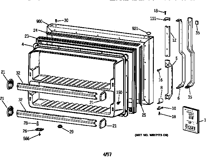 Freezer door