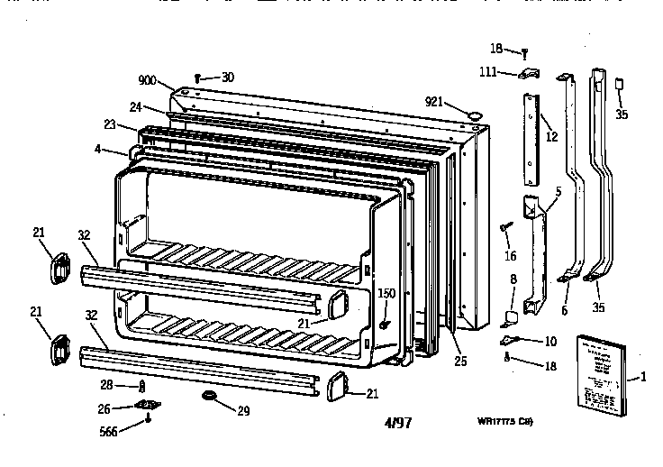 Freezer door