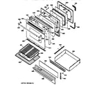 GE JGBP80MEV4BC door & drawer parts diagram