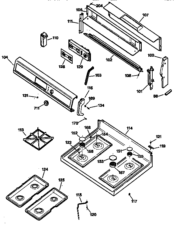 CONTROL PANEL & COOKTOP