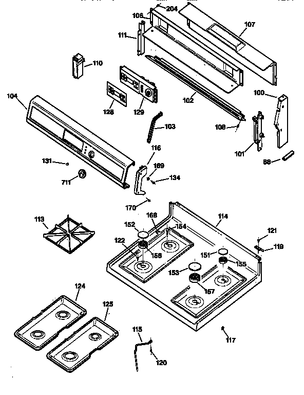 CONTROL PANEL & COOKTOP