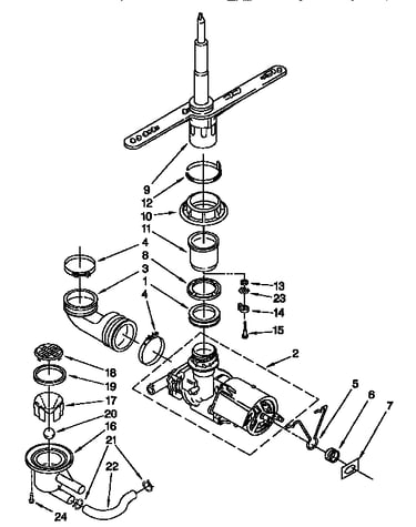 Pump and spray arm