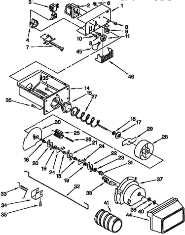 Motor and ice container
